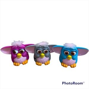 Furby Lot Plastic Vintage Toy Blue Gray Pink McDonald’s